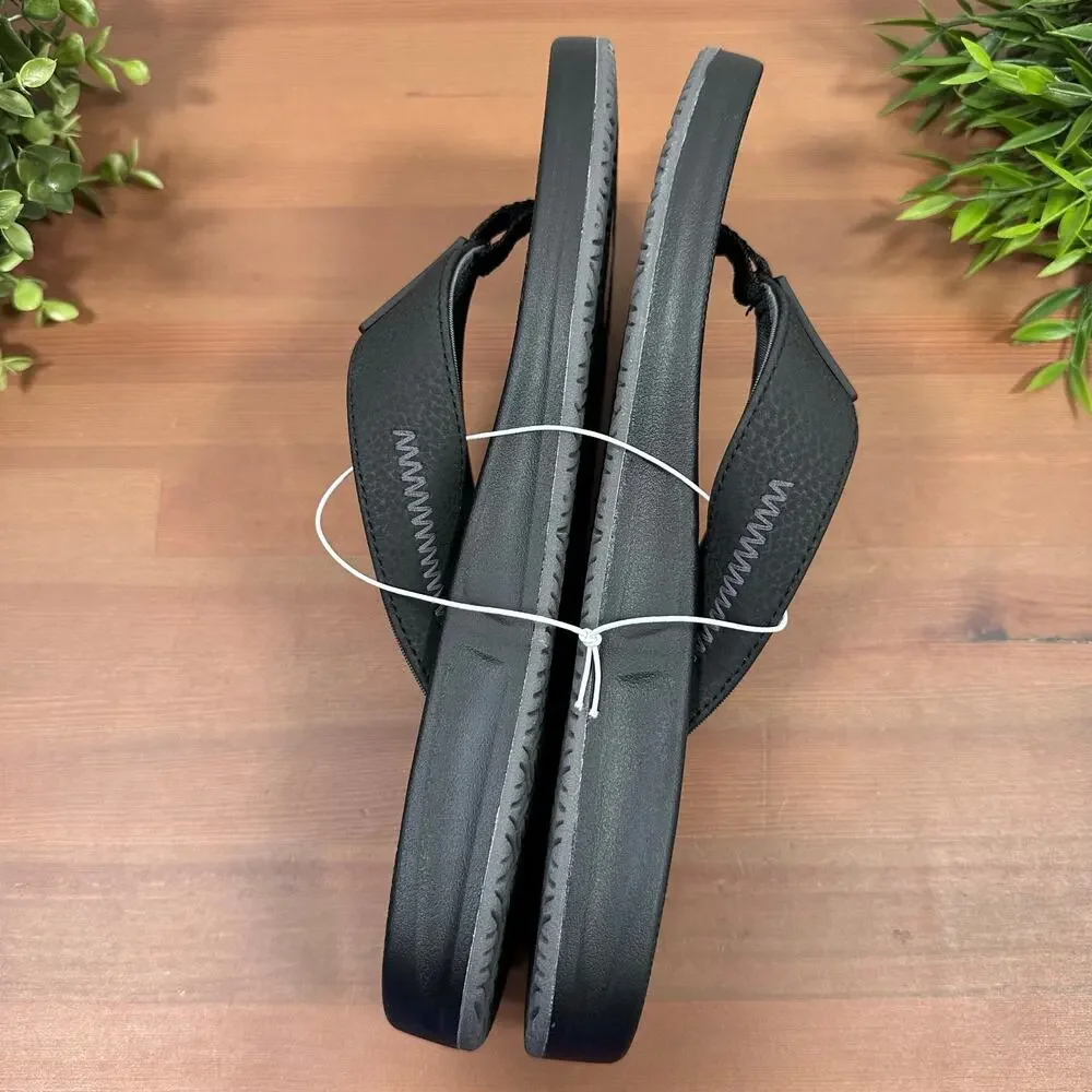 Flojos Men's Black Flip Flop Sandals Size 9